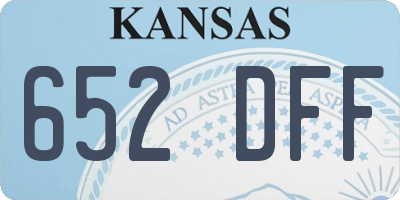 KS license plate 652DFF