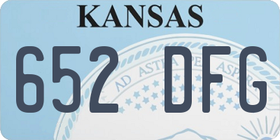 KS license plate 652DFG