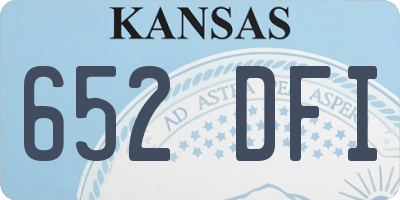 KS license plate 652DFI