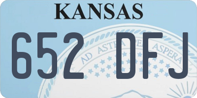 KS license plate 652DFJ