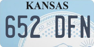 KS license plate 652DFN