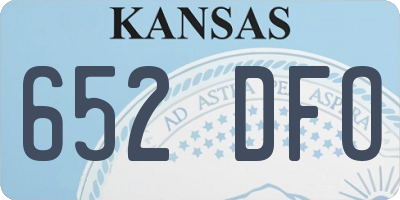 KS license plate 652DFO