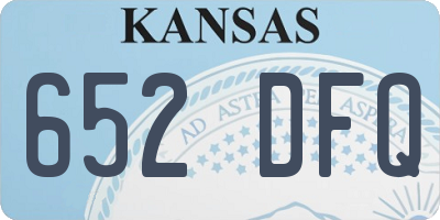 KS license plate 652DFQ