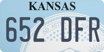 KS license plate 652DFR