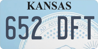 KS license plate 652DFT