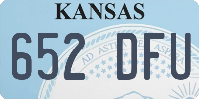 KS license plate 652DFU