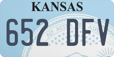 KS license plate 652DFV