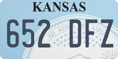 KS license plate 652DFZ