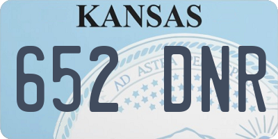 KS license plate 652DNR
