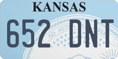 KS license plate 652DNT