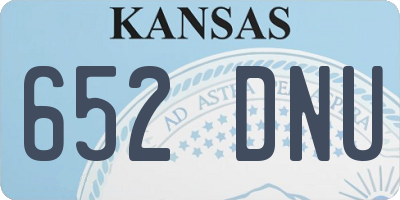 KS license plate 652DNU