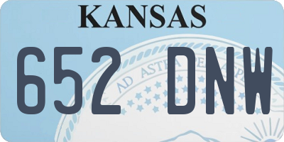 KS license plate 652DNW