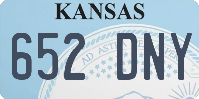 KS license plate 652DNY