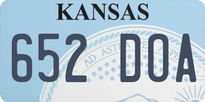 KS license plate 652DOA
