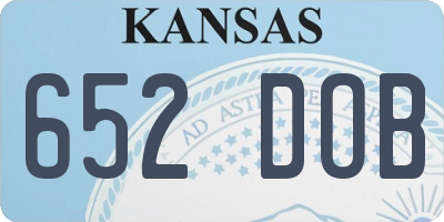 KS license plate 652DOB