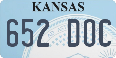 KS license plate 652DOC