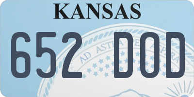 KS license plate 652DOD