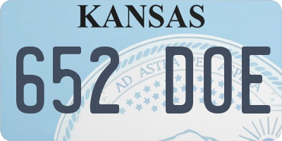 KS license plate 652DOE
