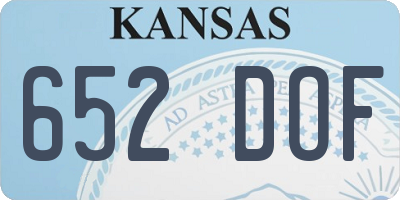 KS license plate 652DOF