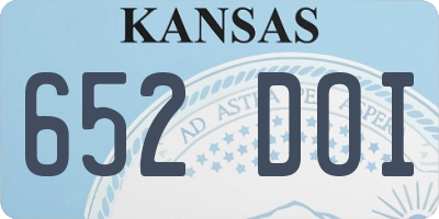 KS license plate 652DOI