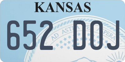 KS license plate 652DOJ