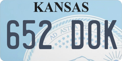 KS license plate 652DOK
