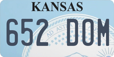 KS license plate 652DOM