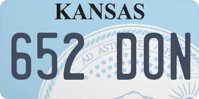KS license plate 652DON