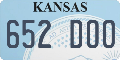 KS license plate 652DOO