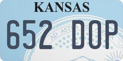 KS license plate 652DOP