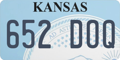 KS license plate 652DOQ