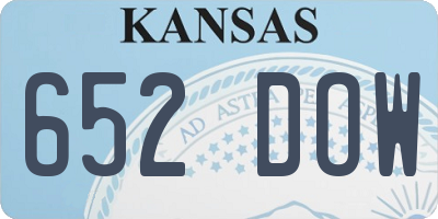 KS license plate 652DOW