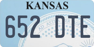 KS license plate 652DTE
