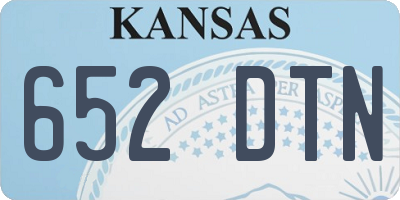KS license plate 652DTN