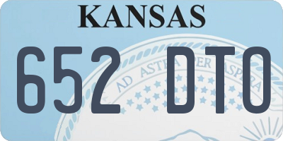 KS license plate 652DTO