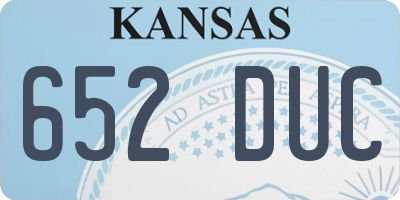 KS license plate 652DUC