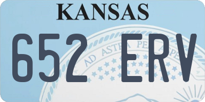 KS license plate 652ERV