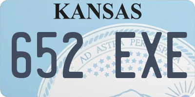 KS license plate 652EXE