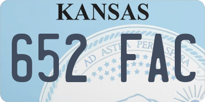 KS license plate 652FAC