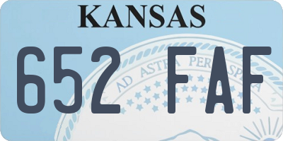 KS license plate 652FAF