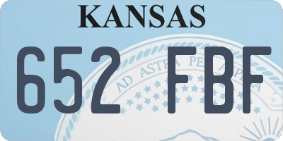 KS license plate 652FBF