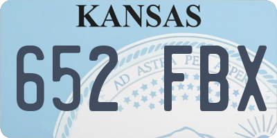 KS license plate 652FBX