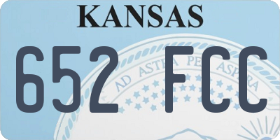 KS license plate 652FCC