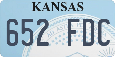 KS license plate 652FDC