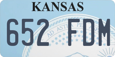 KS license plate 652FDM