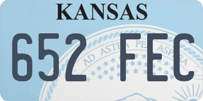 KS license plate 652FEC