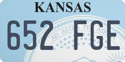 KS license plate 652FGE