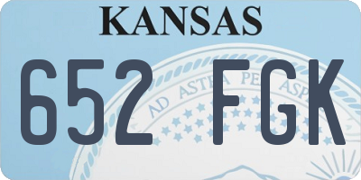 KS license plate 652FGK