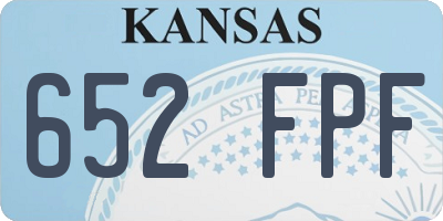 KS license plate 652FPF