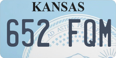 KS license plate 652FQM